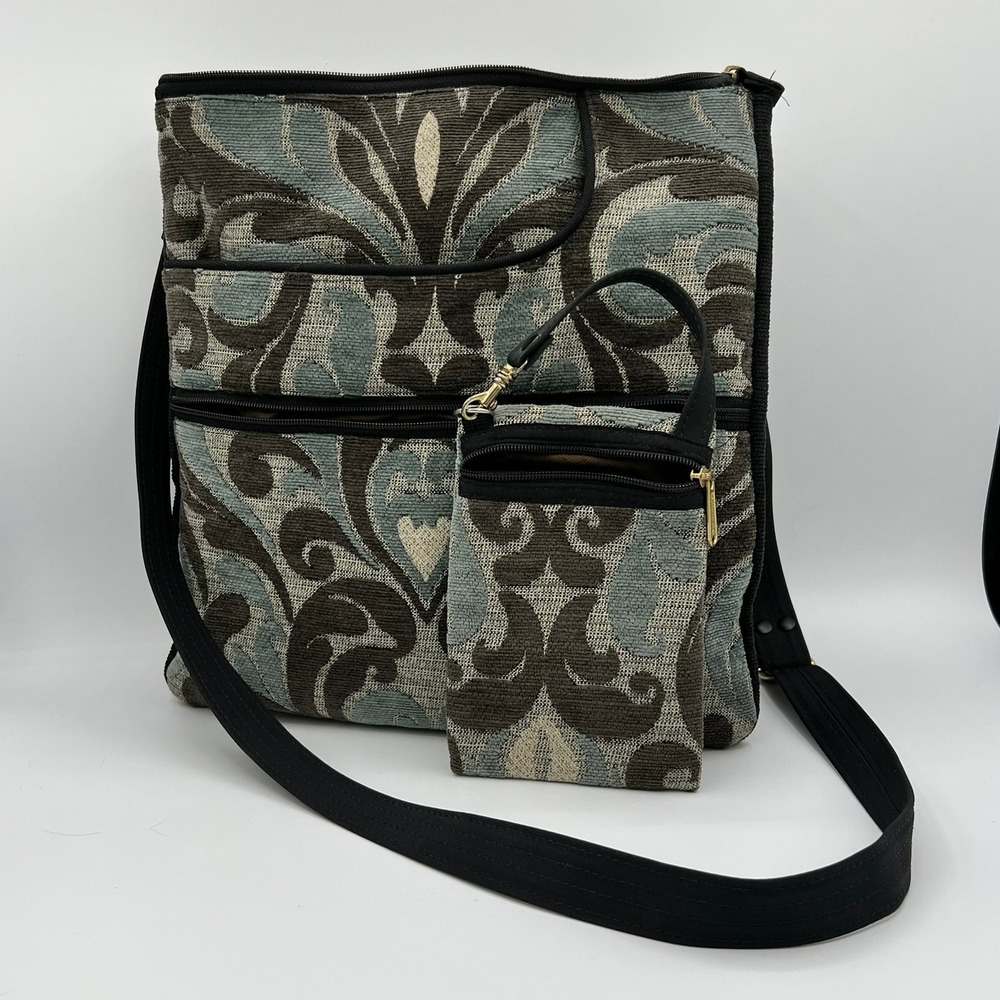 Danny K‎ Beverly Hills Tapestry Crossbody Bag and Cell Phone Pouch Set USA Made